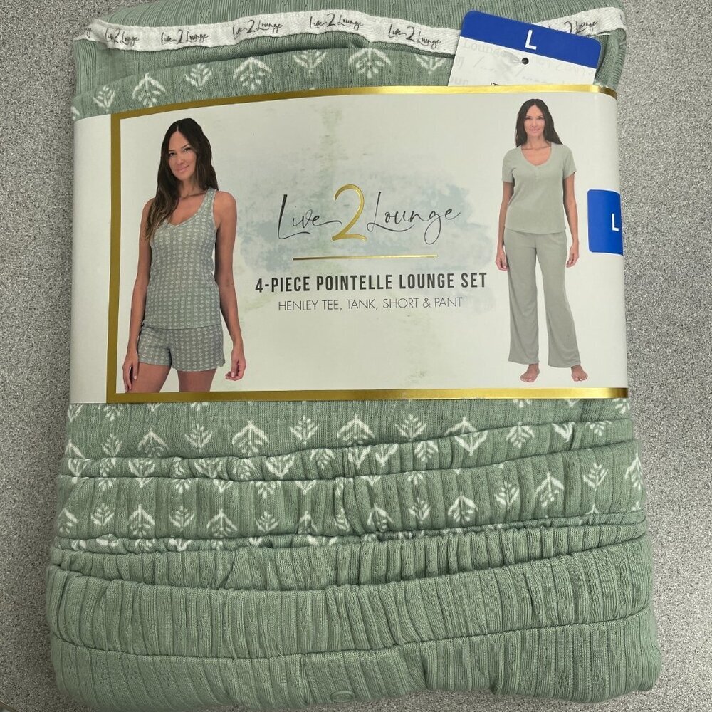 Live2Lounge Women's L 4-Piece Pointelle Lounge Pajamas Set N0004 - Picture 8 of 9